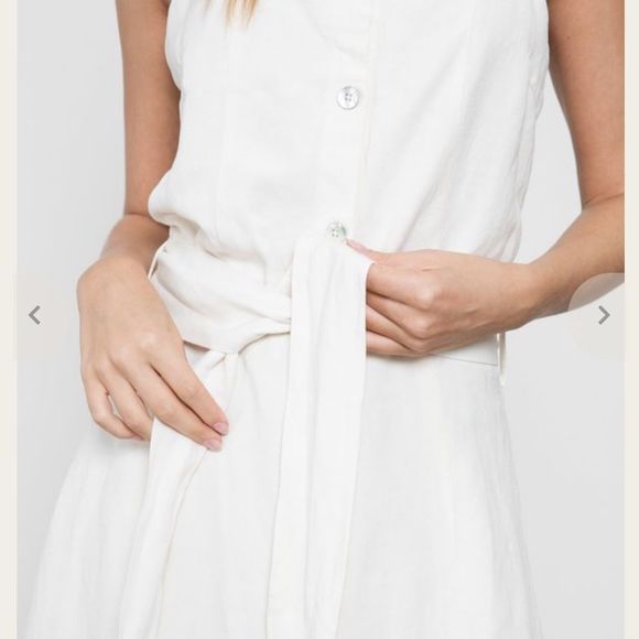 Rails Clement Dress in Parchment (Off-White), Size Large, Button-Down, Tie-Waist - Picture 4 of 9